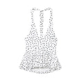 Glorol - Lace Up Sleeveless V-Neck Backless Printed Top