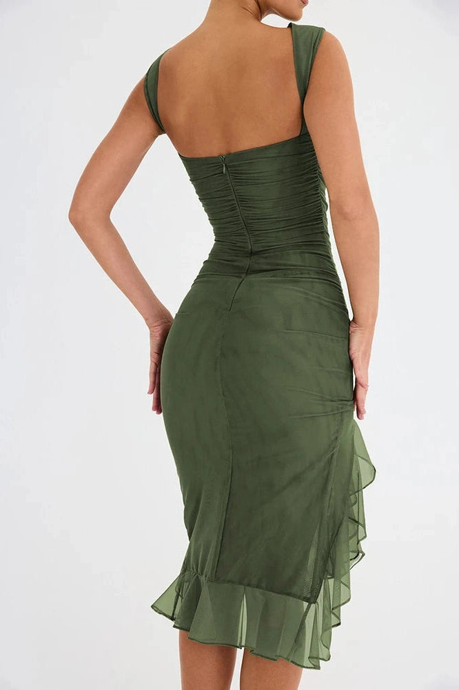 Glorol - Elegant Sleeveless Backless Midi Dress