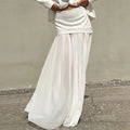 Glorol - Paneled High-Waisted Flowy Skirt