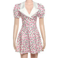 Glorol - Printed Puff Sleeve Slim Mini Dress