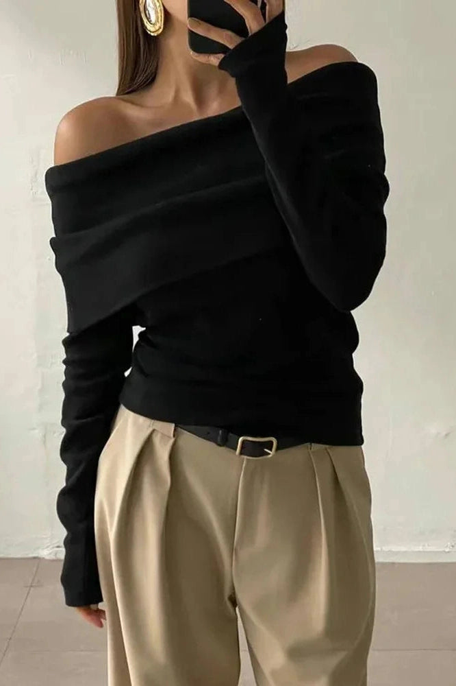 Glorol - Backless Slim Off-Shoulder Top