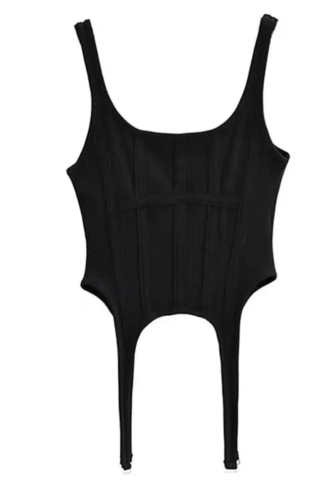 Glorol - Knitted Sleeveless Slim Irregular Top