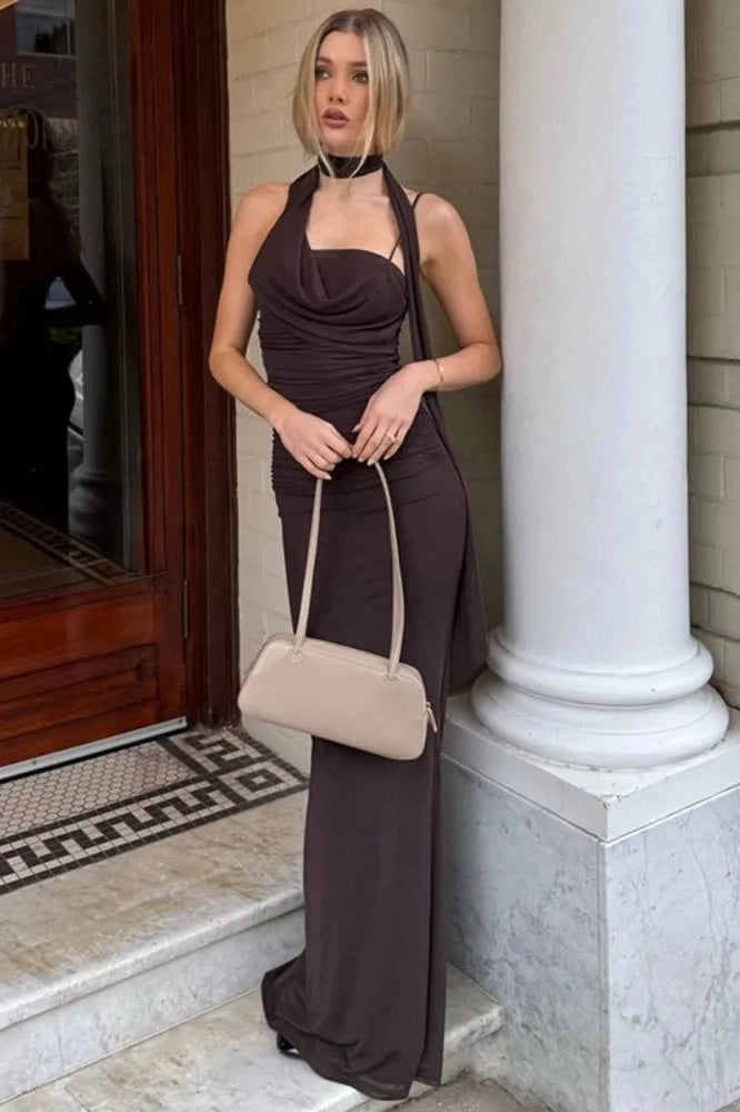 Glorol - Off-Shoulder Strapless Sleeveless Backless Bodycon Maxi Dress