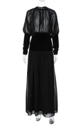 Glorol - Elegant Round Neck Long Sleeve High Waist Slim Maxi Dress