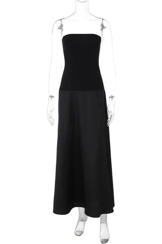 Glorol - Off-Shoulder Strapless Backless Sleeveless Maxi Dress