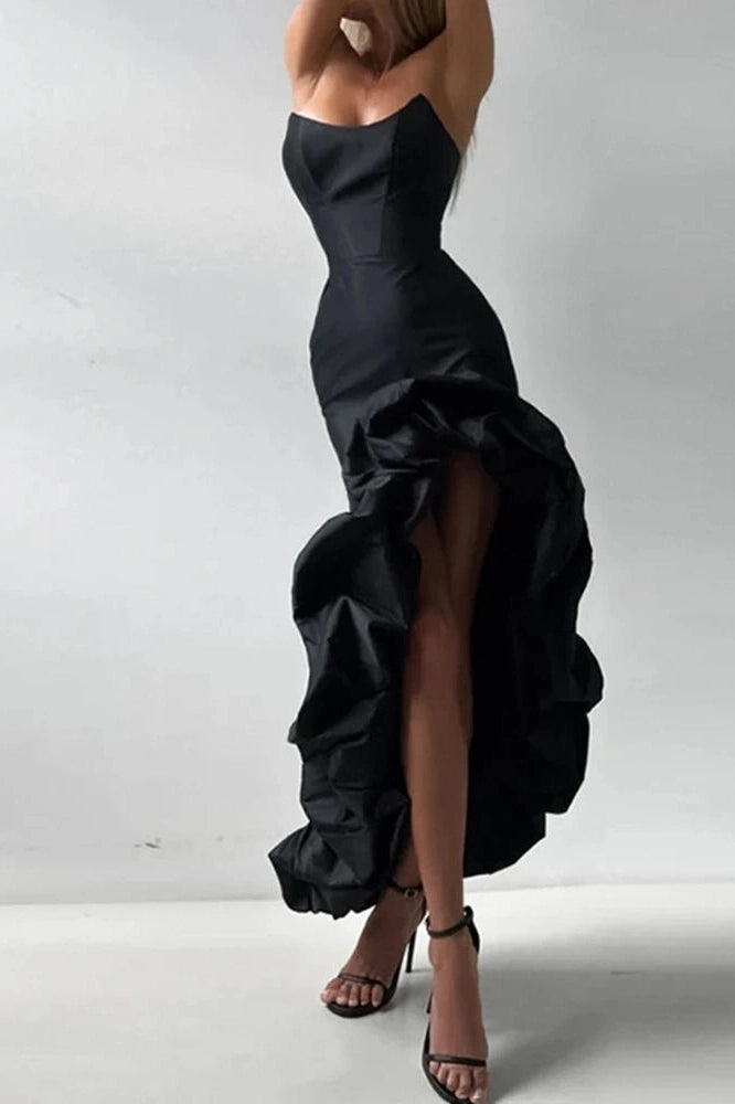 Glorol - Elegant Off Shoulder Slim High Waist Maxi Dress