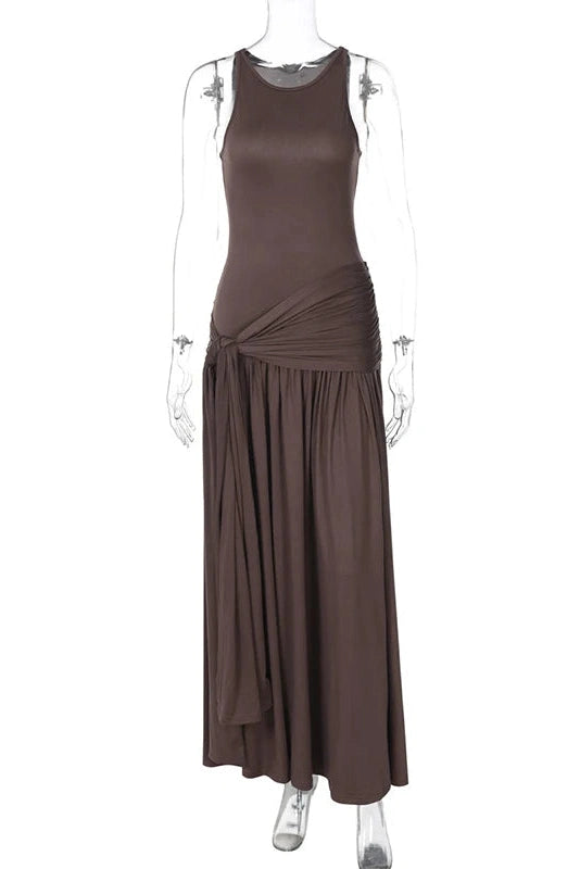 Glorol - Elegant Slim Sleeveless Maxi Dress