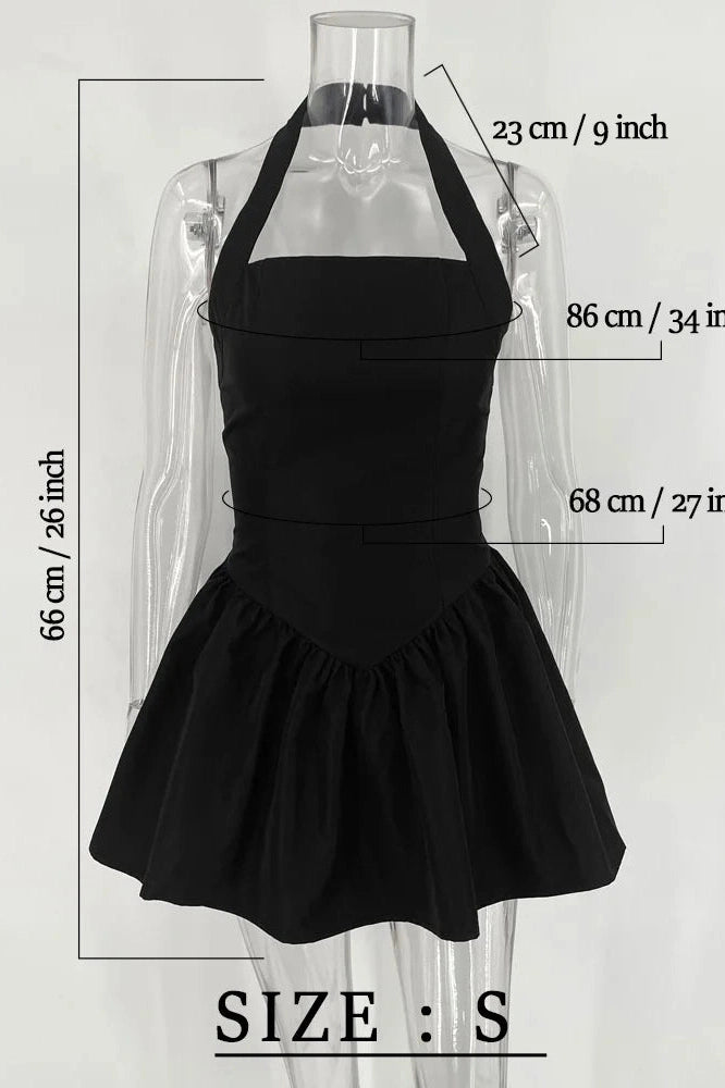 Glorol - Elegant Backless A-Line Lace Up High Waist Mini Dress