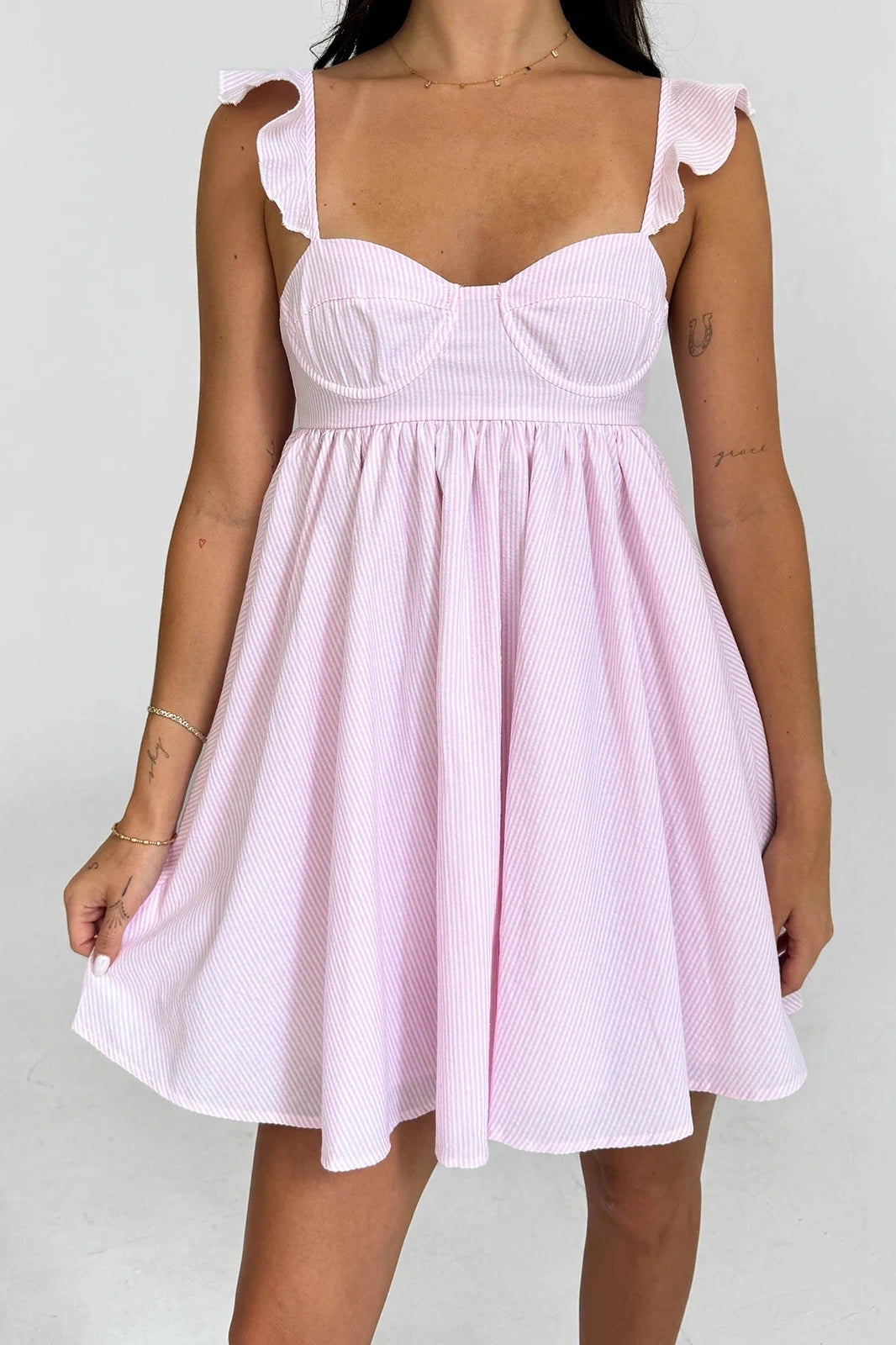 Glorol - Sleeveless Backless A-Line Mini Dress