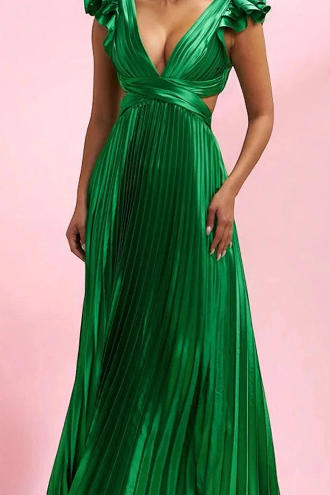 Glorol - Elegant Hollow Out Backless Sleeveless High Waist Maxi Dress
