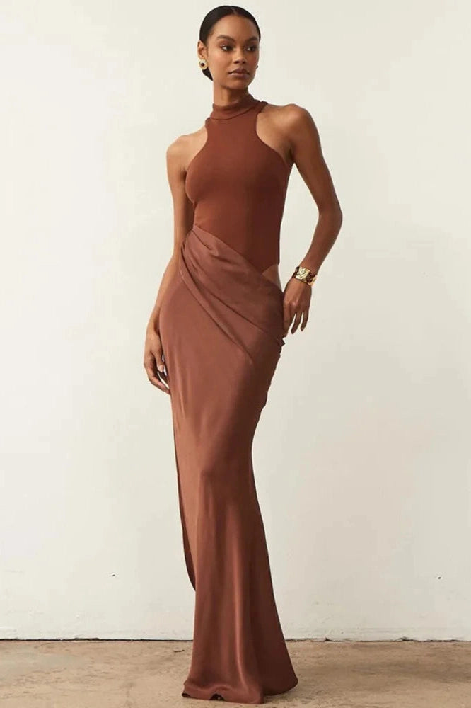 Glorol - Sleeveless Backless Bodycon Maxi Dress