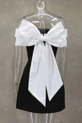 Glorol - Backless Off-Shoulder Strapless Sleeveless A-line Mini Dress