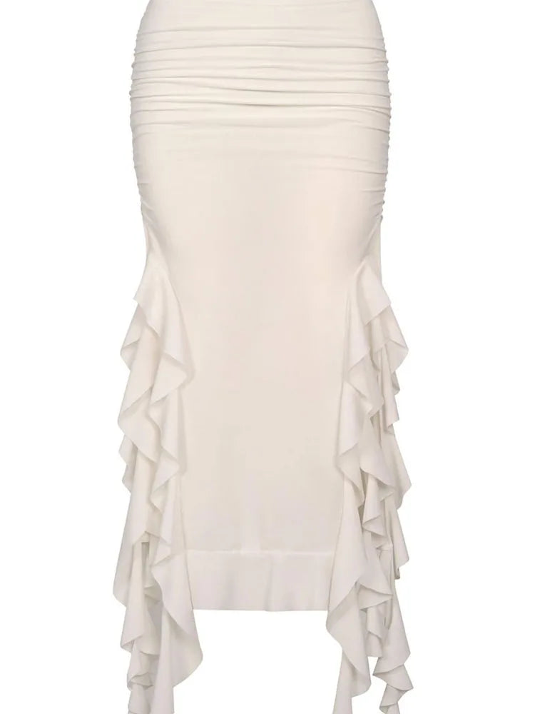 Glorol - High Waist Bodycon Hollow Out Skirt
