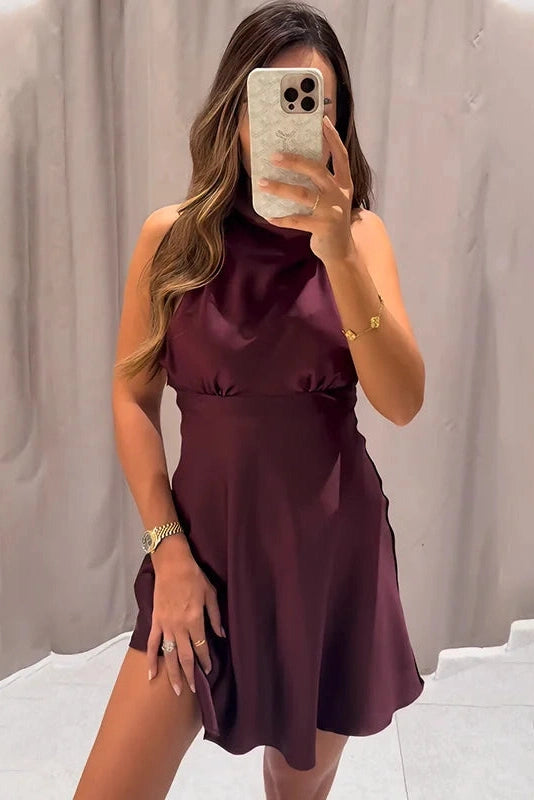 Glorol - Elegant Sleeveless Backless Mini Dress