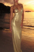 Glorol - Hollow Out Slim Sleeveless Backless Maxi Dress