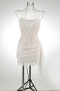 Glorol - Elegant Strapless Off-shoulder Mini Dress