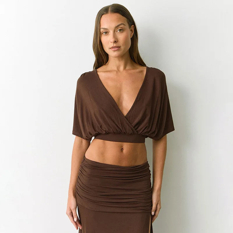 Glorol - Deep V-Neck Sleeveless Top