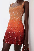 Glorol - Elegant Printed Sleeveless Slim Backless Mini Dress