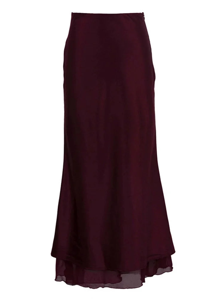 Glorol - Elegant High Waist Patchwork Skirt