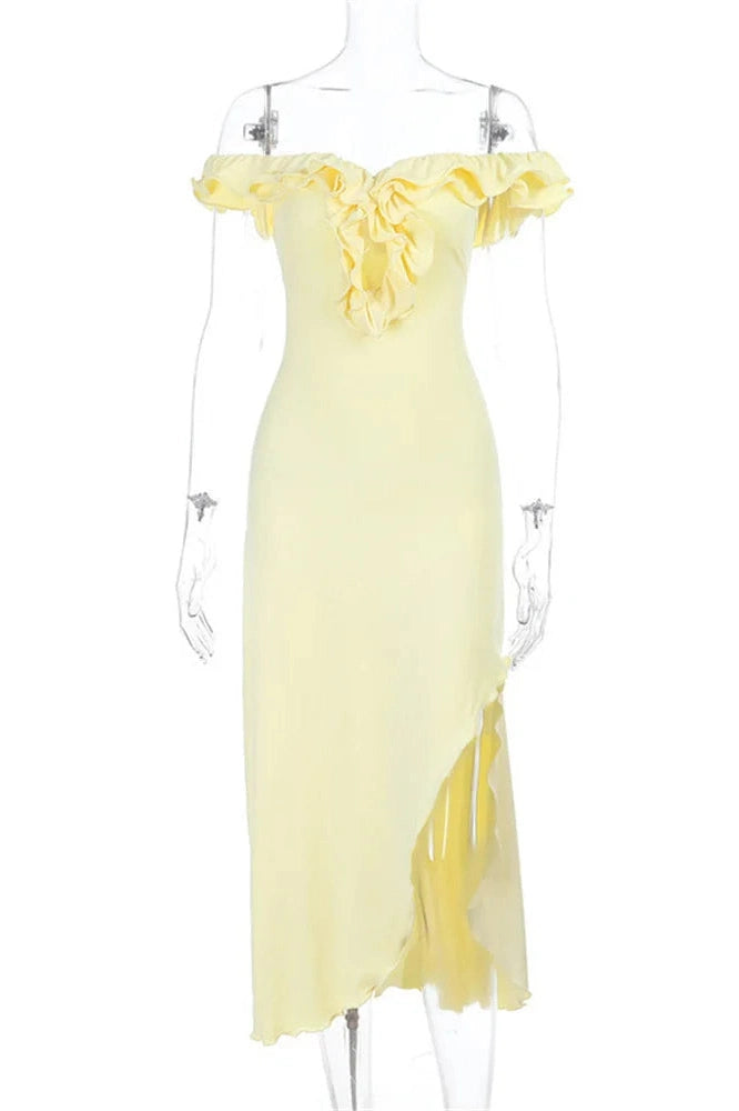 Glorol - Hollow Out Backless High Waist Midi Dress
