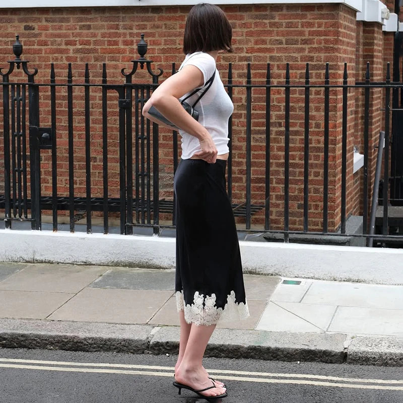 Glorol - Elegant High Waist Lace Skirt