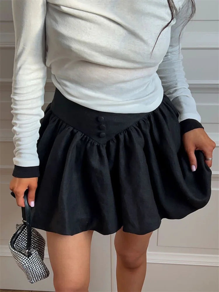 Glorol - High Waist Pleated Skirt