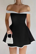 Glorol - Elegant Slim Backless Off-Shoulder Mini Dress