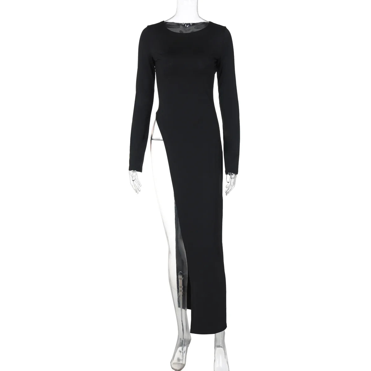 Glorol - Long Sleeves High Waist Maxi Dress
