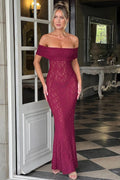 Glorol - Hollow Out Off-Shoulder Strapless Backless Sleeveless Maxi Dress