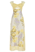 Glorol - Printed Split Lace Sleeveless Backless Irregular Maxi Dress