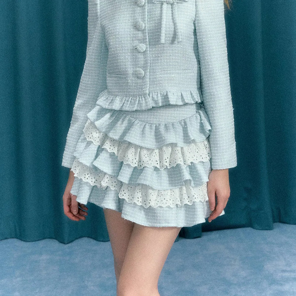 Glorol - Kawaii Layered High Waist Lace Skirt