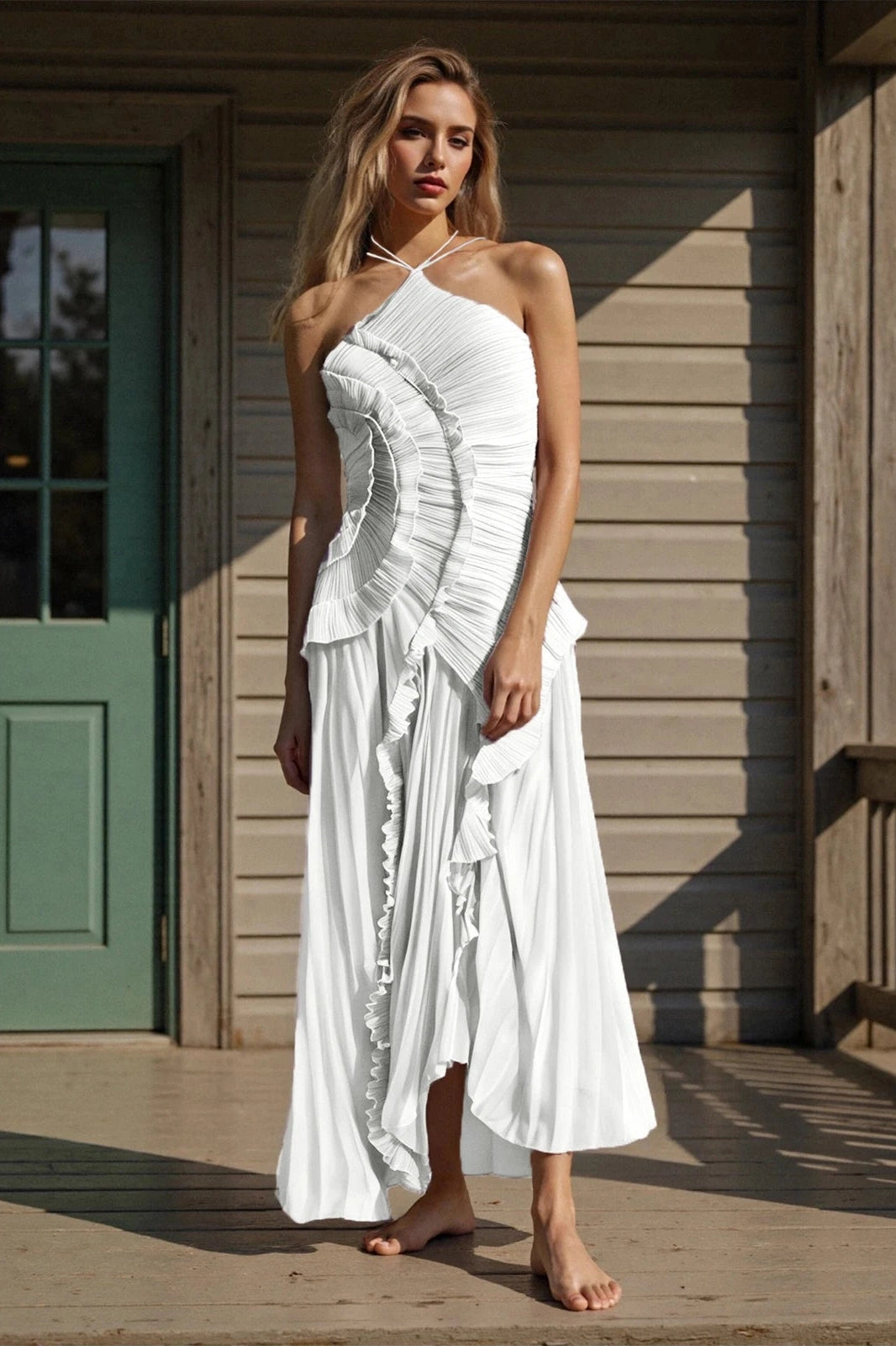 Glorol - Elegant Sleeveless A-Line Maxi Dress