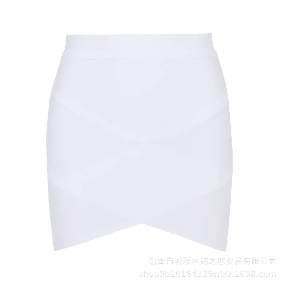 Glorol - High Waist Slit Bandage Hip Wrap Skirt