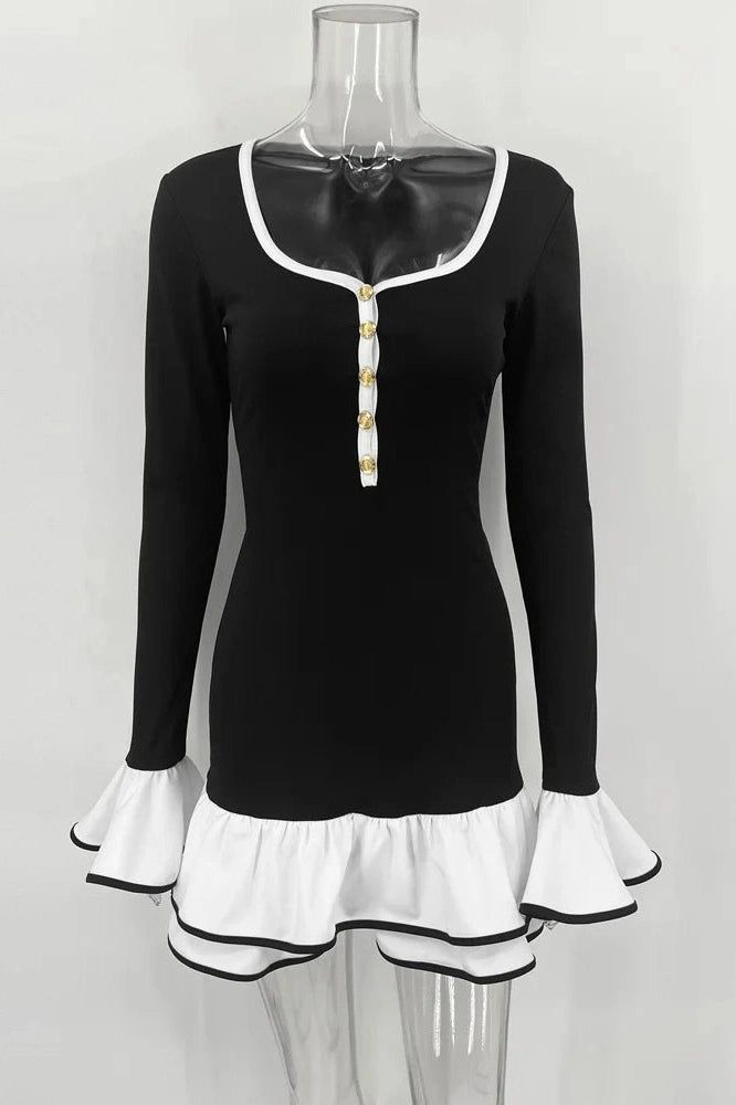 Glorol - Elegant Backless Slim High Waist Mini Dress