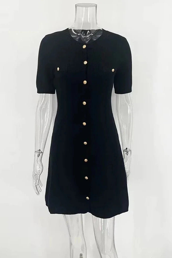 Glorol - Elegant Knitted Slim Mini Dress