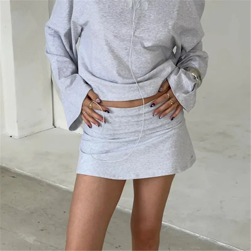 Glorol - Fold Over Micro Low Rise Bodycon Skirt