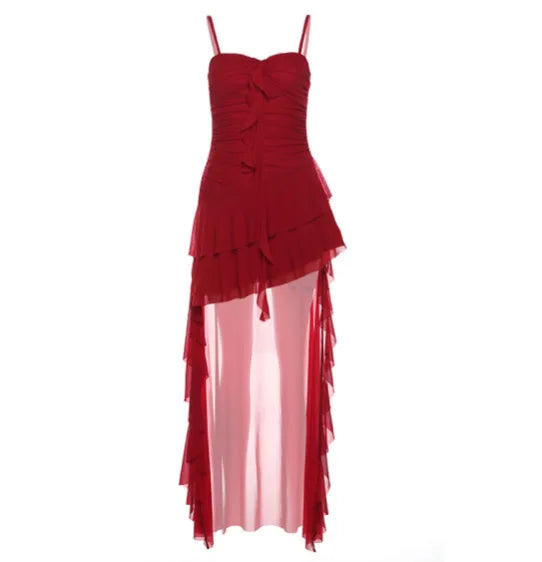Glorol - Elegant V-Neck Patchwork Maxi Dress