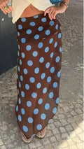Glorol - Elegant Dot Print A-Line Skirt