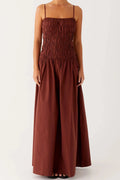 Glorol - Sleeveless Spaghetti Strap Maxi Dress