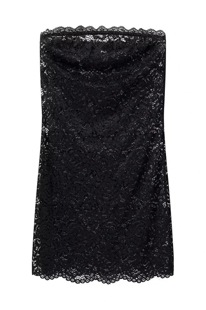 Glorol - Hollow Out Lace 2 Piece Printed Mini Dress