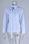 Glorol - Lace-Up Long Sleeve High Waist Top