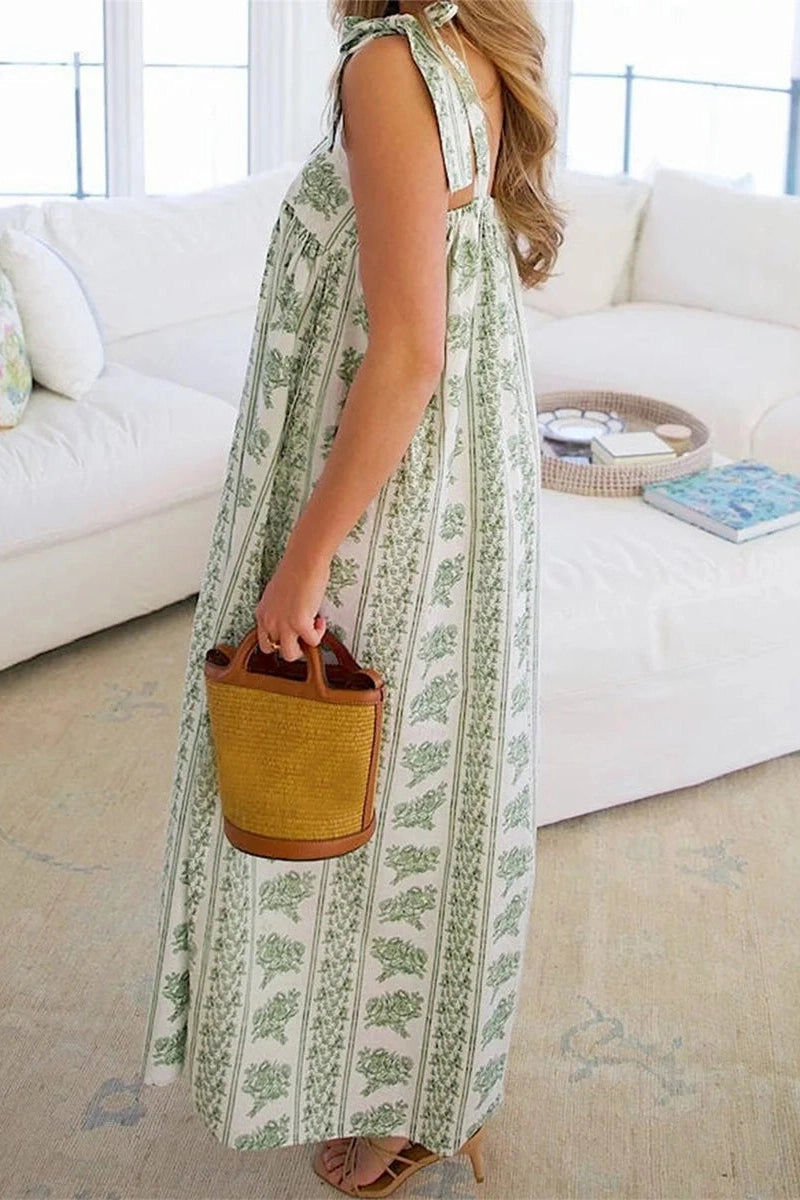 Glorol - Sleeveless Shoulder Strap Loose Maxi Dress