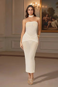 Strapless Bodycon See-Through Maxi Dress