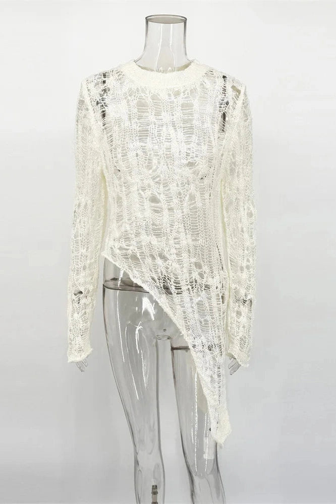 Glorol - Hollow Out Loose Patchwork Top