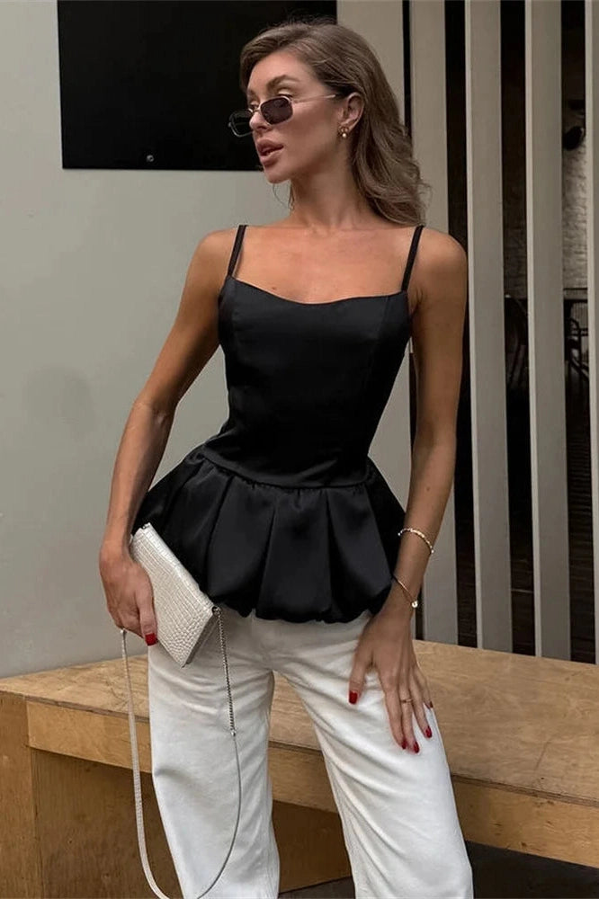 Glorol - Backless Patchwork High Waist Top