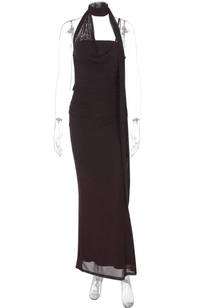 Glorol - Off-Shoulder Strapless Sleeveless Backless Bodycon Maxi Dress