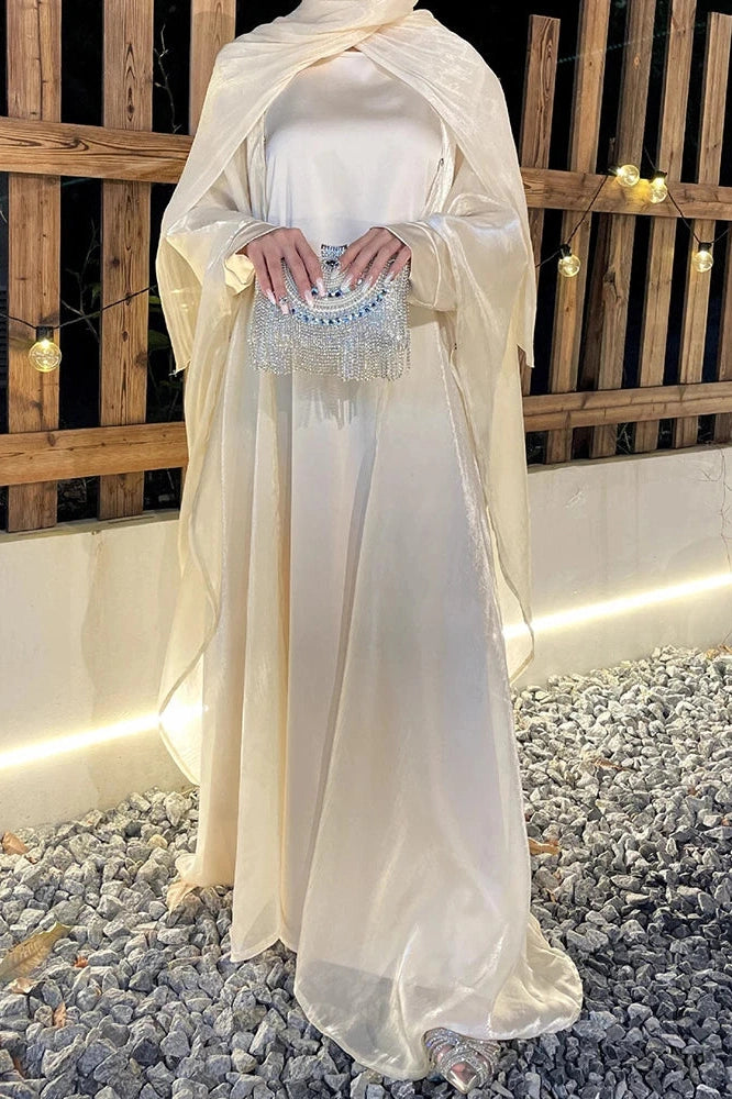 Glorol - Elegant Loose Pleated Long Sleeve Maxi Dress