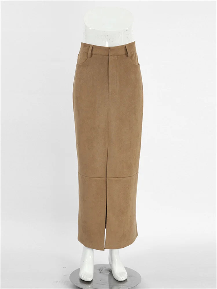 Glorol - High Waist Pocket Patchwork Skirt
