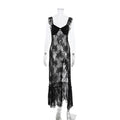 Glorol - Lace See Through Slit Slim Maxi Dress