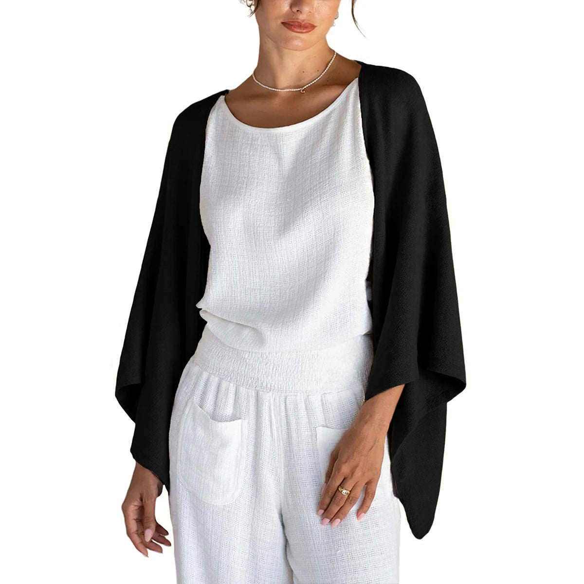 Glorol - Elegant Shawl Knit Loose Top
